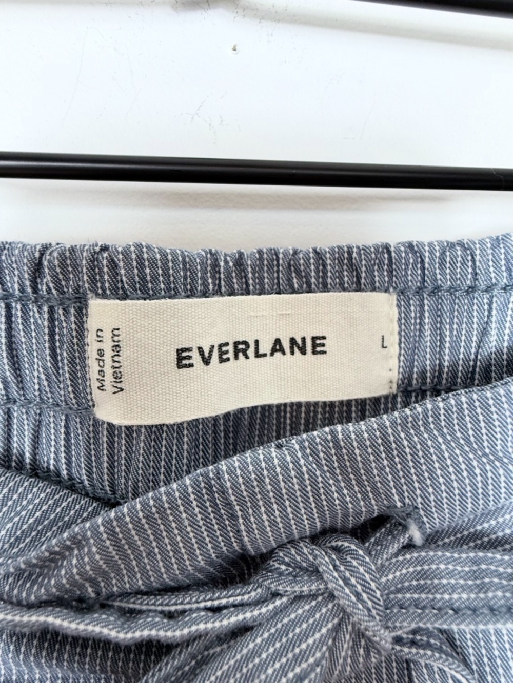 Everlane The Easy Barrel Pant Denim Pinstripe Size Large (Q) - Picture 5 of 7